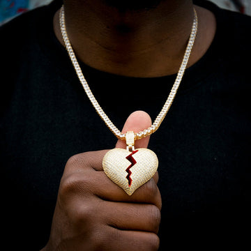 Broken Heart Iced Pendant ZUU KING